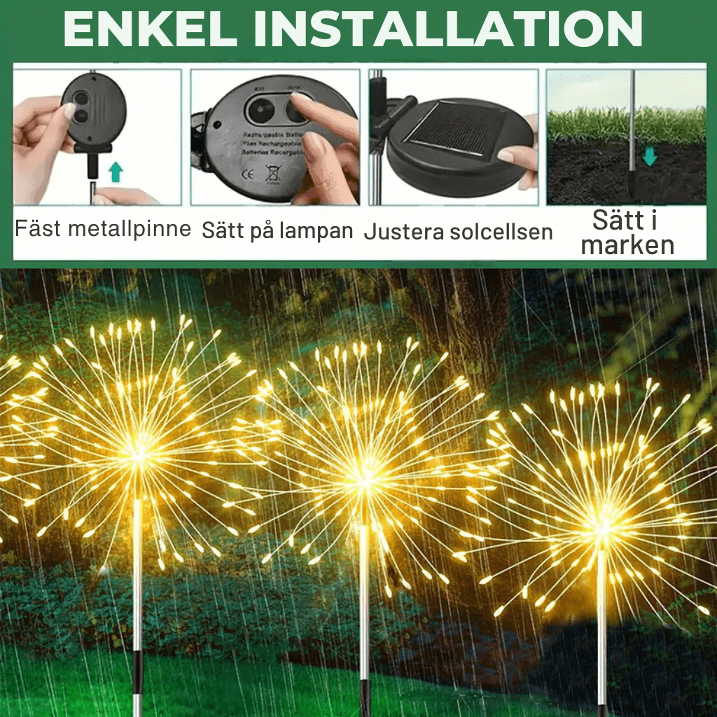 Dekorativ Solcellslampa för trädgården